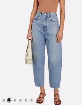 Agolde Light Blue High Waist Balloon Curved Leg Jeans